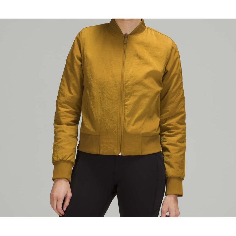 Lululemon Non-Stop Bomber *Reversible Gold Spice Women's Size 8